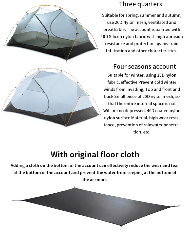 Cheap Goat Tents 3F UL GEAR 2 Person Camping Tent Ultralight Kamp Tents tenda tente barraca de acampamento Tents 